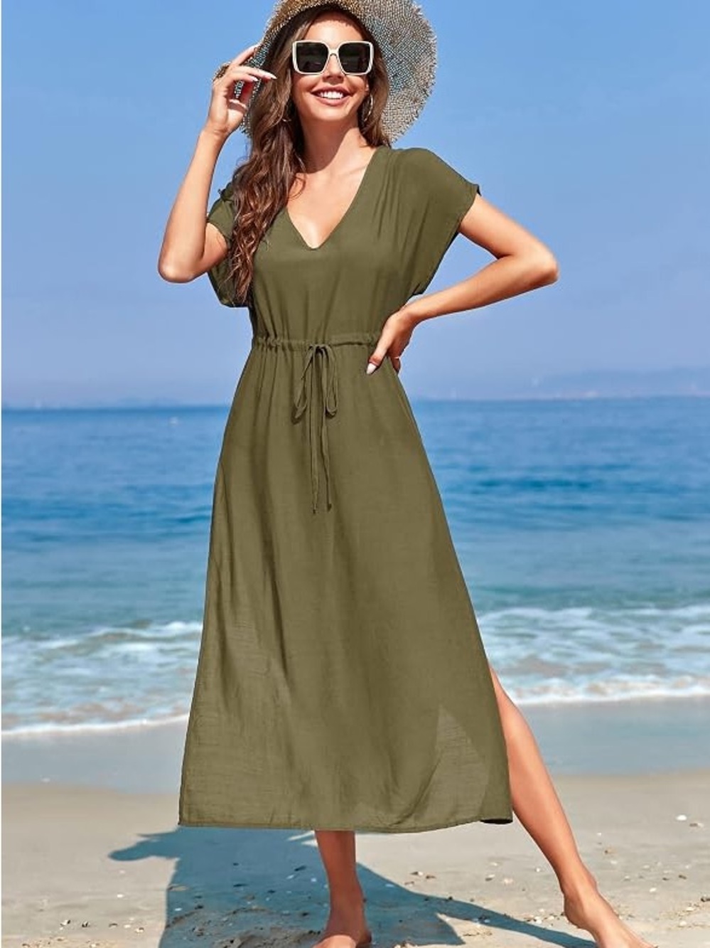 Women’s Beach Cover Up Beachwear Midi Dress